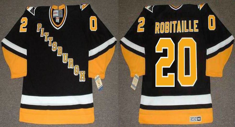 2019 Men Pittsburgh Penguins #20 Robitaille Black CCM NHL jerseys->pittsburgh penguins->NHL Jersey